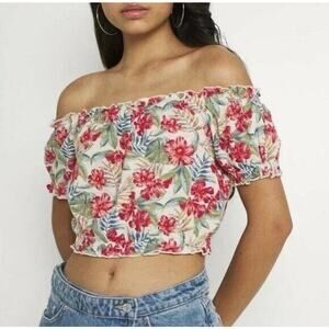 NWT American Eagle Tropical Print Crop Top